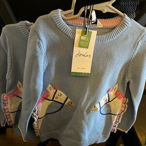 Joules Light Blue Sweater with Horse Embroidery